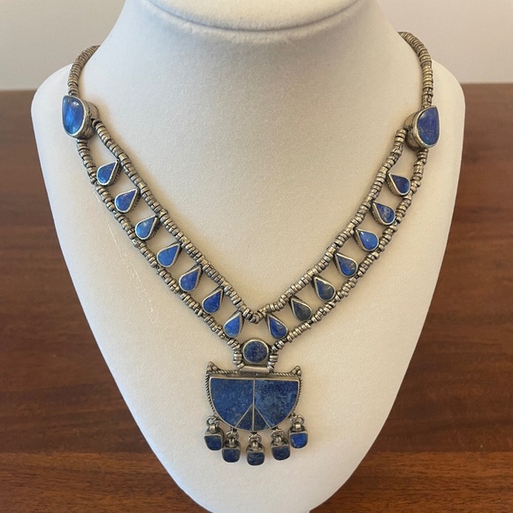 Jewelry - Uzbek Silver Lapis Lazuli Pendant Necklace